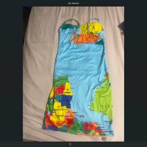 Haitian flag/ world map dress